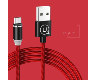 USAMS Kabel magnetyczny U-Sure microUSB1m 2,1A pleciony czerwony - 1569002 - zdjęcie 4